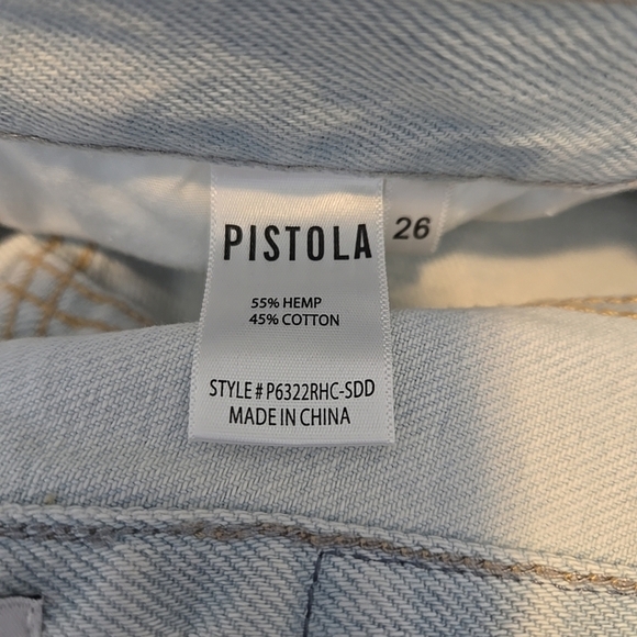 Pistola Cassie Super High Rise Straight Leg Jeans Sz 26x29.5 Super Distressed - Picture 14 of 16